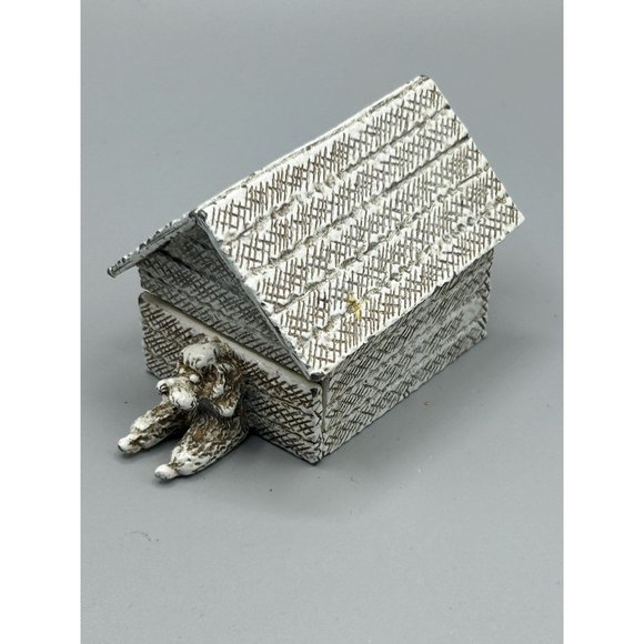 Florenza Dog House Matchbox Holder White Enameled Poodle Dog Vintage Collectible - Picture 9 of 12